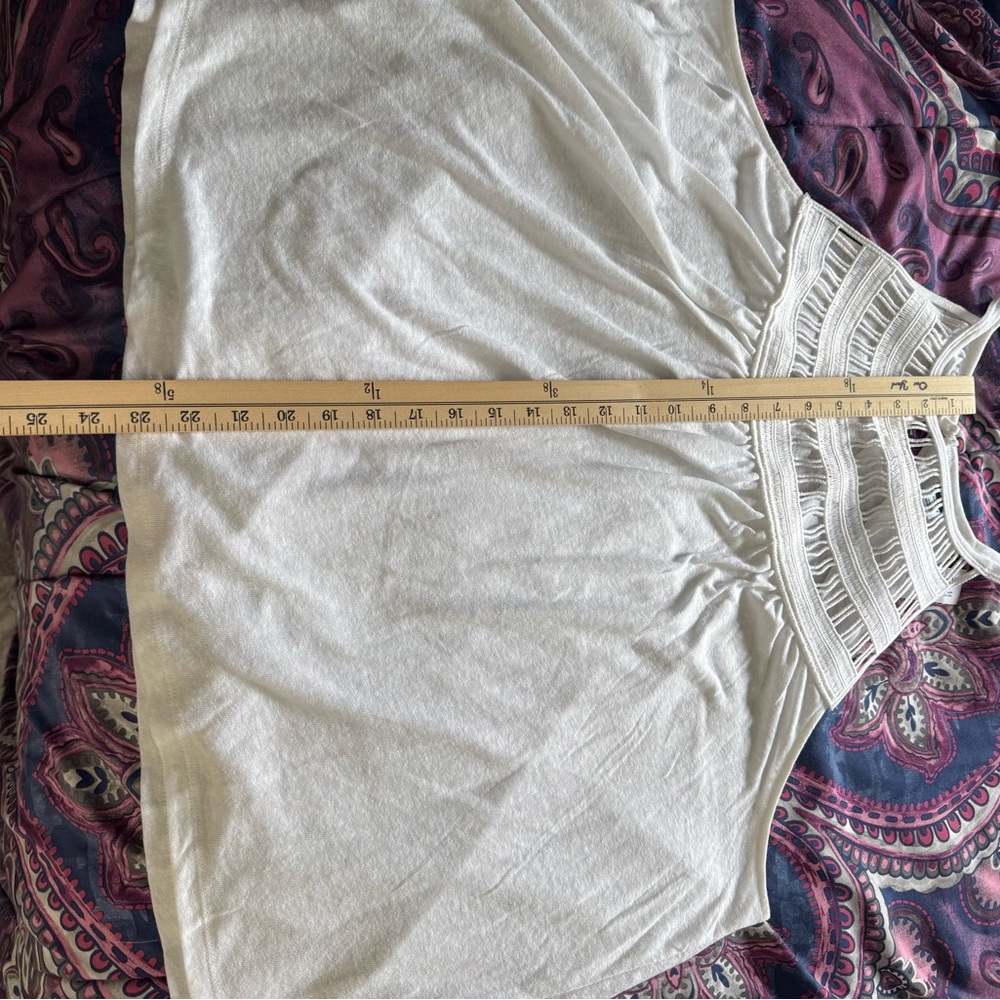 Old Navy White Sleeveless Crochet-Trim‎ Linen-Blend Top Plus Size XXL - Picture 8 of 8